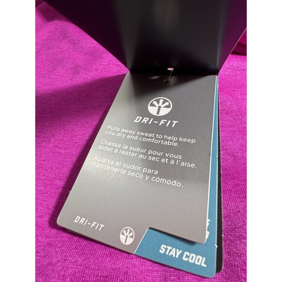 The Nike Tee Dri-Fit Athletic Cut Women's NWT XSmall Raspberry Color - Picture 4 of 8